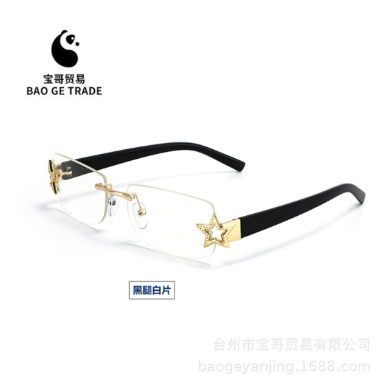 New fashion sunglasses European and American cross-border personalized metal five-pointed star popular Amazon same sunglasses for women Wholesale