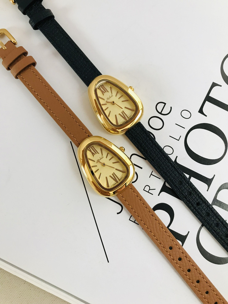 110g Weight Tempered Glass Mirror Material Genuine Leather Strap Material Watch Classification Pointer Display Type Buckle Buckle Style Oval Dial Shape Casual, Holiday Occasion Quartz Movement Solid Color Pattern All Seasons Season Women's Gender Vintage Style, Classic Style Style Vintage Style Classic Style Solid Color Buckle Quartz Watch Women's Watches 3