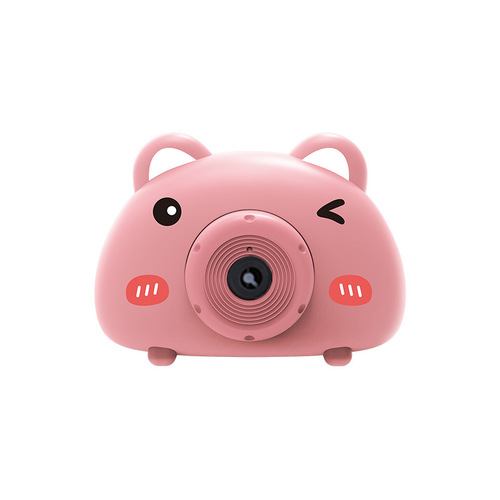 Street stall hot selling piggy bubble machine camera light music automatic bubble machine cartoon bubble blowing toys wholesale