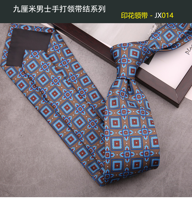メンズ9センチプリントデザイン感レトロ花柄カジュアル正装结婚ワイド版香港风ネクタイ