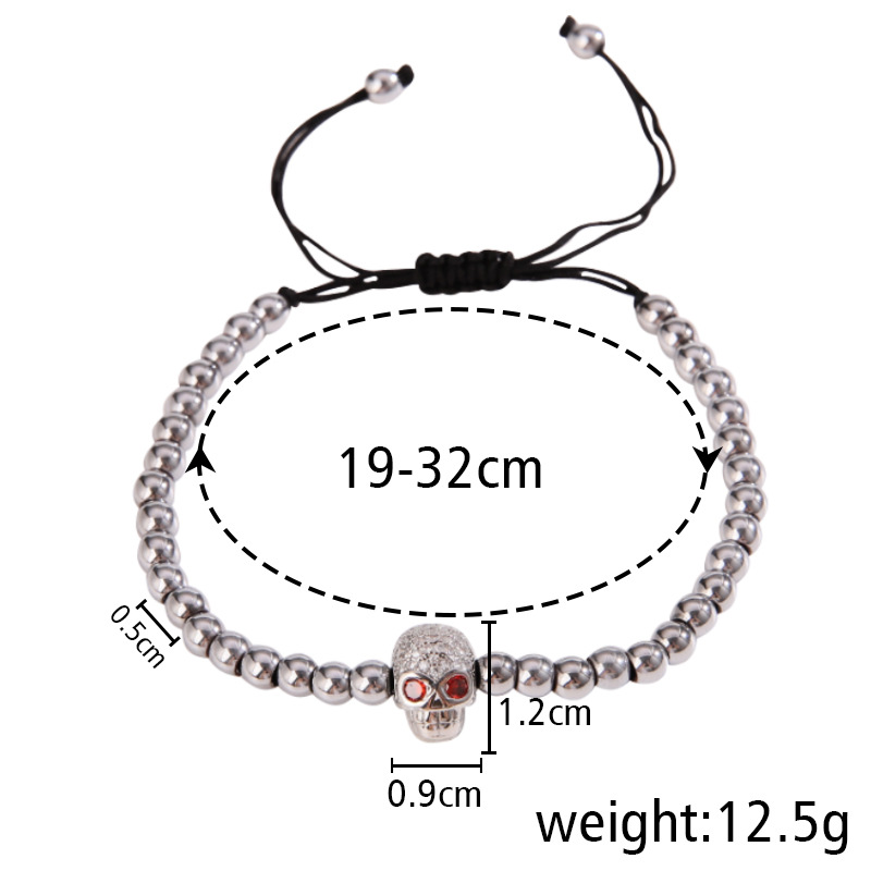 Fashion Skull Haematite Plating Bracelets 1 Piece display picture 1