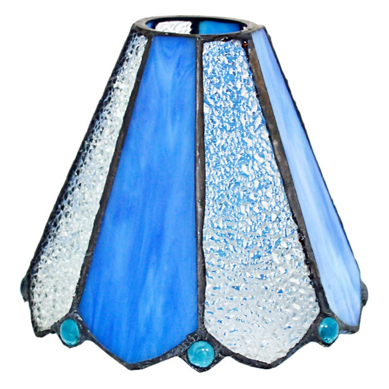 Pantalla de cristal de color al por mayor lámpara de techo lámpara de ventilador accesorios hechos a mano de soldadura pantalla suministro E27 lámpara Puerto
