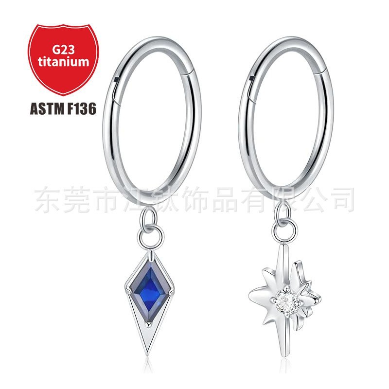 Pointed titanium steel lip stud product view