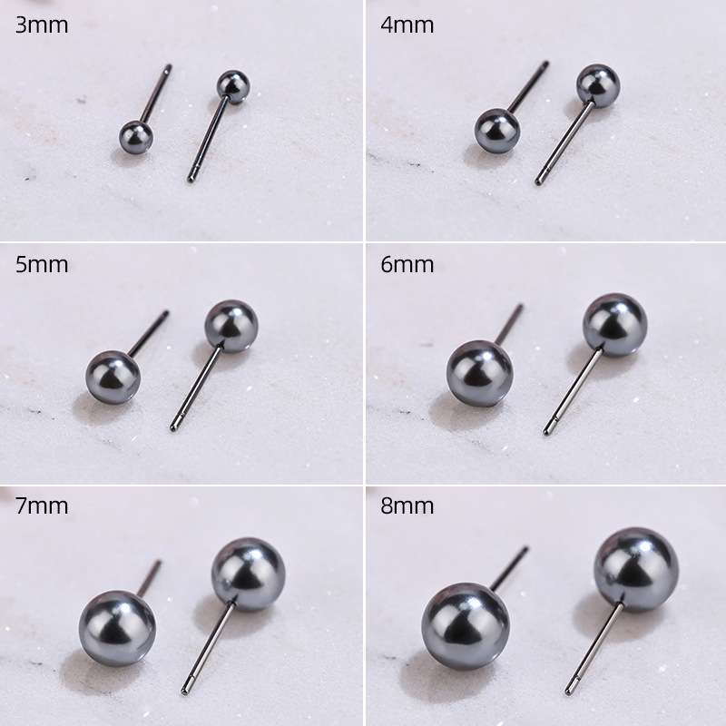 Gray pearl earrings // contain butterfly ear blocked/bulk