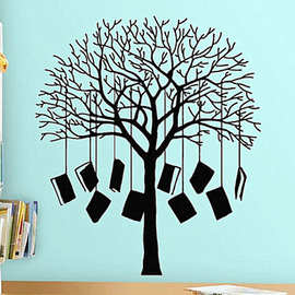 书本大树教育之树墙贴可移除书房图书馆装饰贴纸DW14900