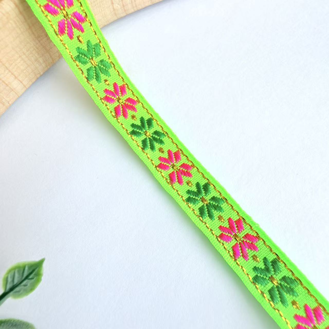 Cinta Jacquard de Estilo Étnico de 1 cm, Nylon, Decorativa, para Ropa y Manualidades image 26