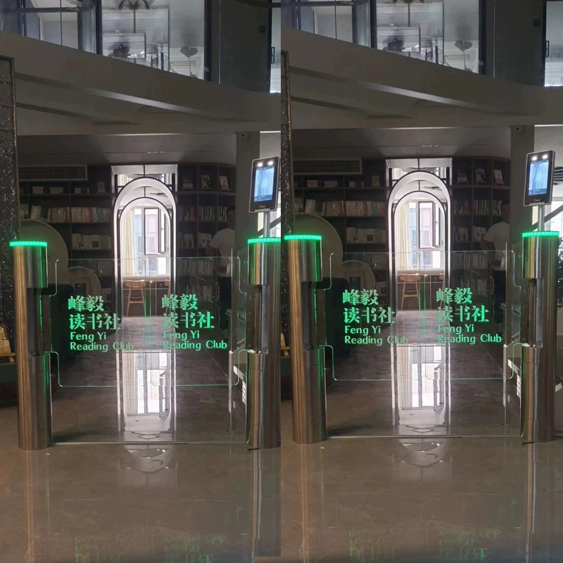圆柱摆闸人脸识别门禁翼闸方形摆闸快速通道闸机智能速通门安装