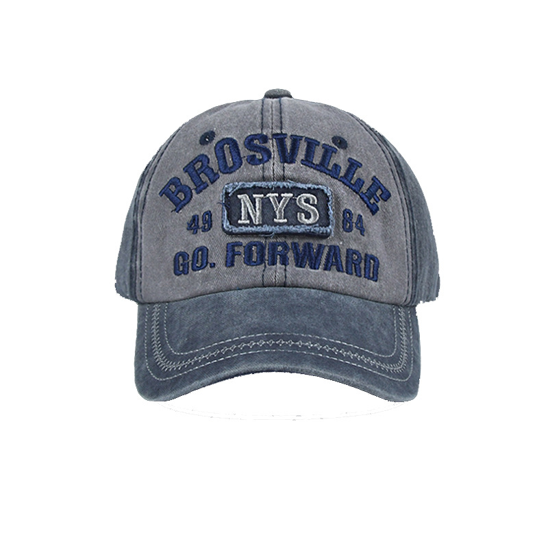 Neue Jeansmütze für Herren, gewaschen und mit alter bestickter Entenzunge, Outdoor-Mode, personalisierte Baseball-Sportmütze für Herren_voghion.com