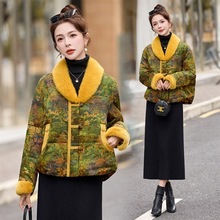 新中式衣服女款羽绒2025冬季新款撞色提花百搭国风短款羽绒服女