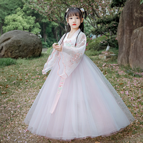 Hanfu girls White fairy chinese princess cosplay dresses Chinese princess cosplay skirts hanfu outfit Ru skirt