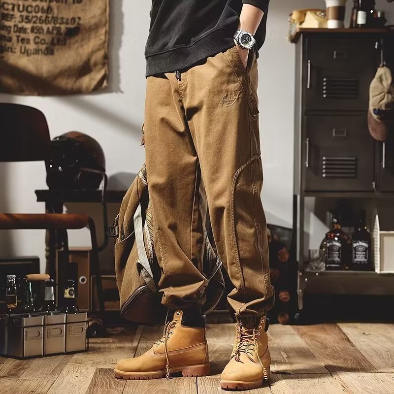 Black autumn retro casual trousers
