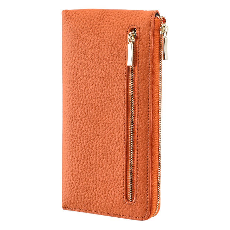 アマゾンの本革の女性の財布の長いタイプのRFIDの盗難防止のブラシの牛革の硬貨の0財布の多いカードの位置の手は財布の女性を持ちます。