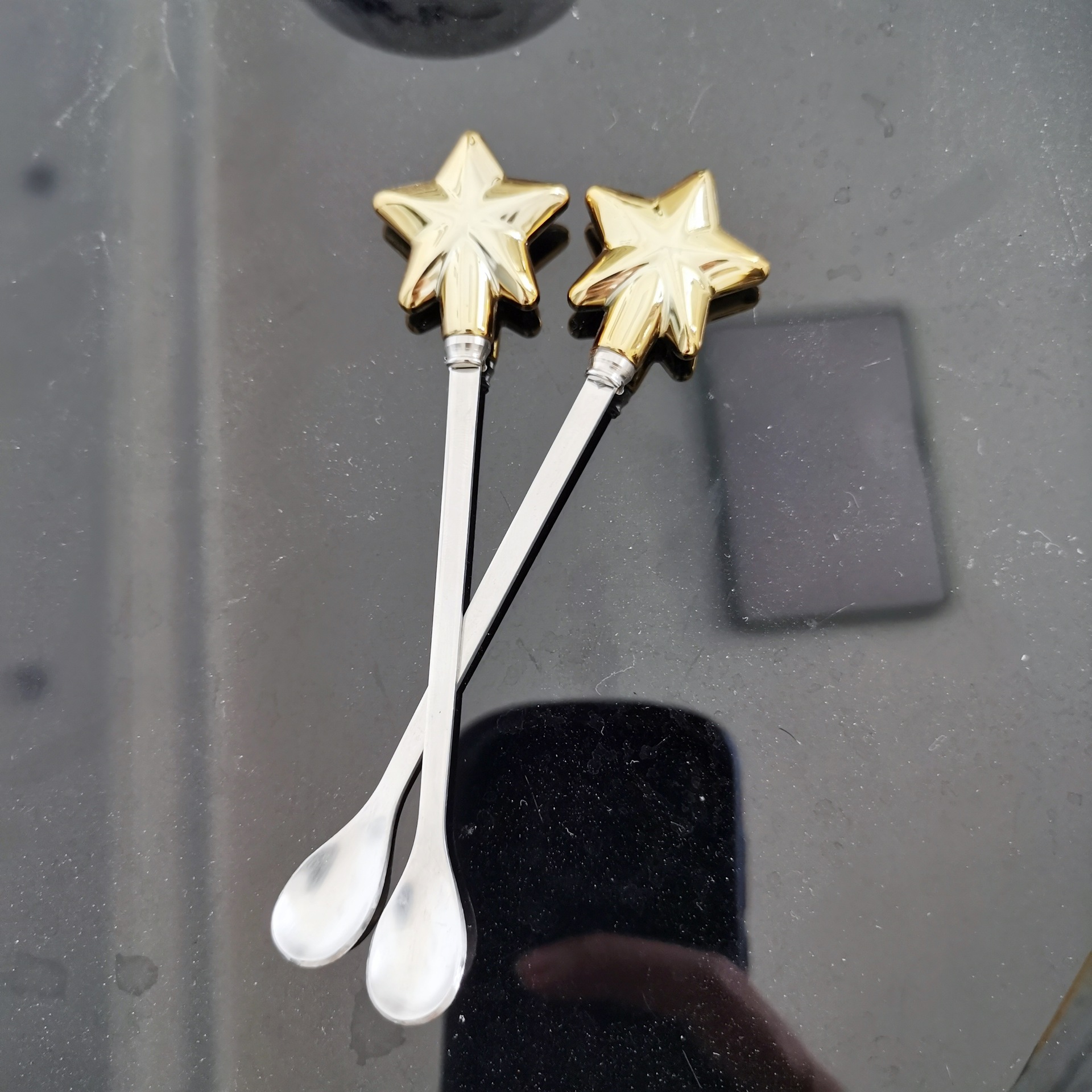 Cuchara de estrella de cinco puntas cuchara de acero inoxidable estilo coreano personalizado regalo de Navidad cuchara sopa