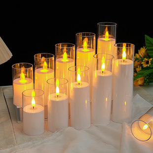 Acrylic Atmosphere Light Led Digital Candle Flashing Light Decoration Romantic Birthday Party Night Light Remote Control Scene Cloth
