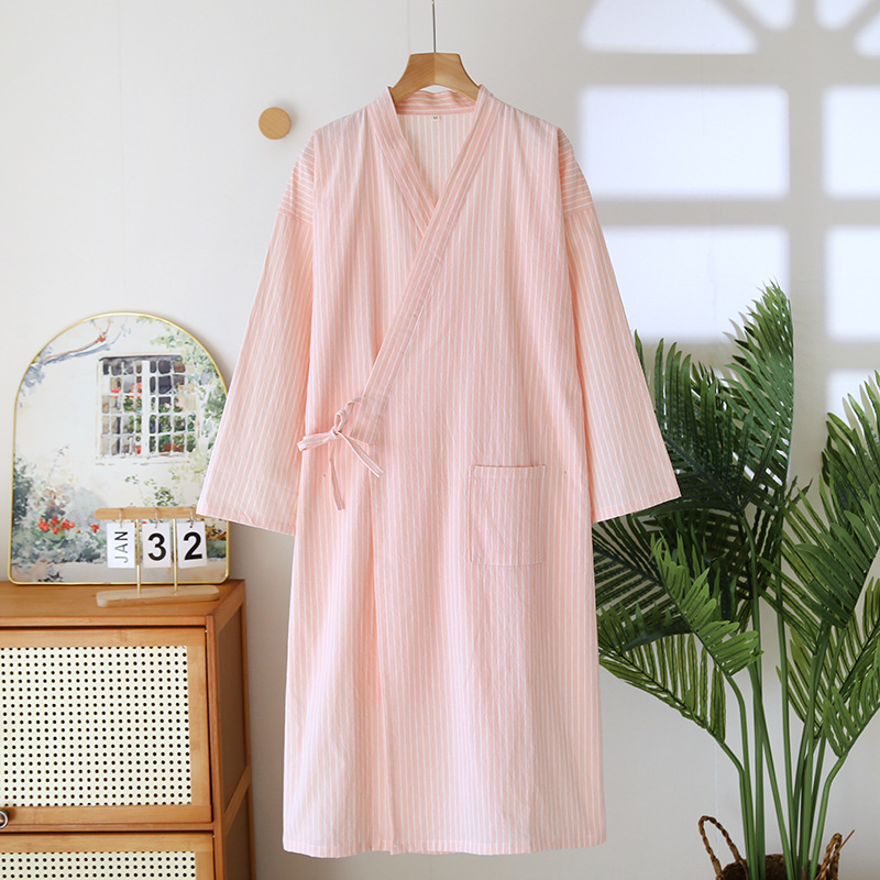 라이트 핑크 - 여성용 스트라이프 잠옷