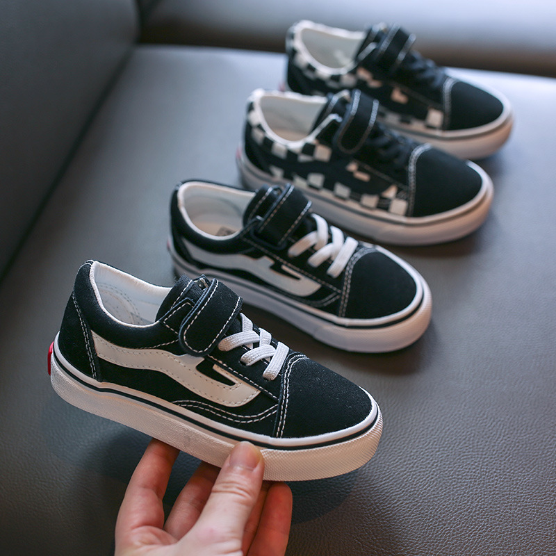 2021 Spring and autumn payment Versatile baby Children canvas shoe Low children leisure time skate shoes Velcro Boys and girls