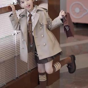 Spring and Autumn New Treng Coat Autumn Long Top Foreign Style British Style Big Children's Children's Girls' Coat Fashion