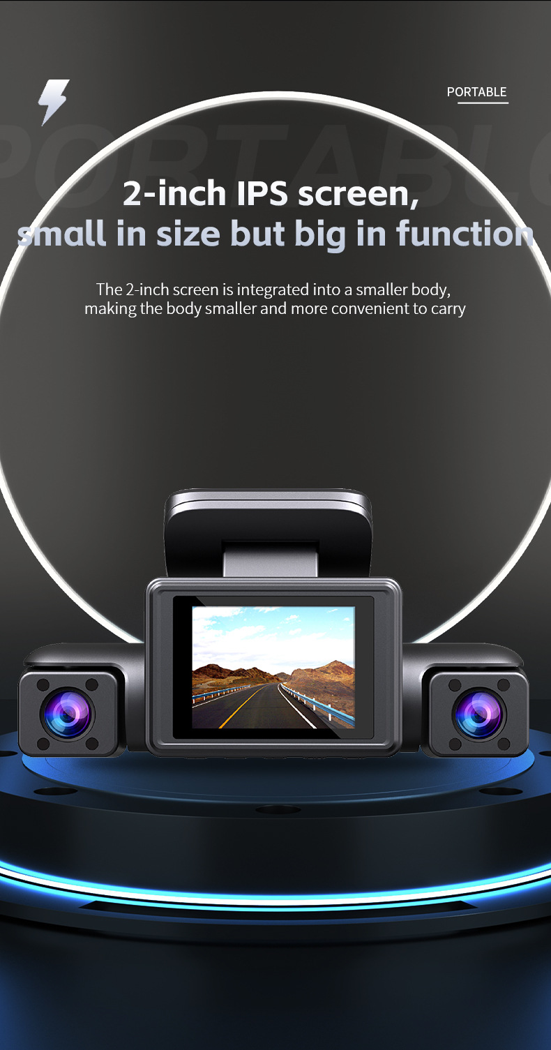 Cross-border 4-channel dash cam with 4 lenses, 1080P HD, night vision, and 360-degree recording °   WiFi Panoramic Recorder