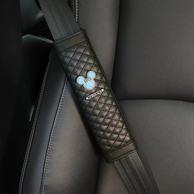 Pair of Interior Shoulder Cover — Seat belt shoulder pad - single-blue-qiqi-head-shoulder-covers