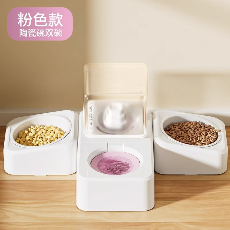 Tacos de cerámica para perros, alimentadores de mascotas, bebedores de agua para perros pequeños y medianos, perros gatos, cuenca para perros, artículos para mascotas, casas de agua, tres tazones