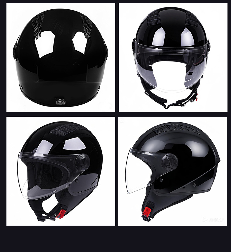 Electric Motorcycle Helmet Lightweight Retro Cruiser Helmet Unisex