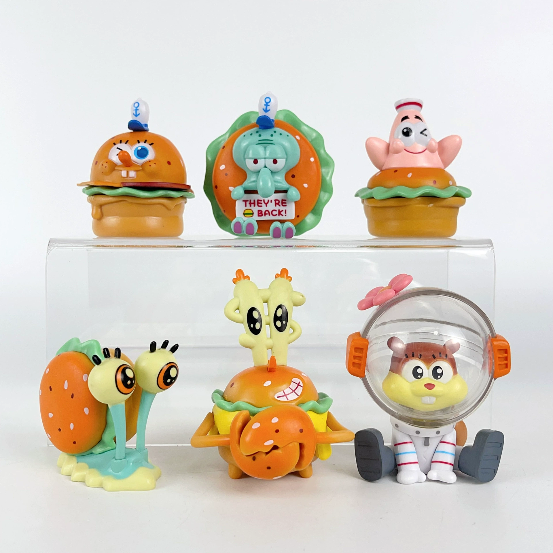 Burger Party СпонджБоб квадратные штаны Фигура Вкусный крабовый бургер мультфильм Анимационная кукла Трендовая игрушка Модель настольные декоративные украшения