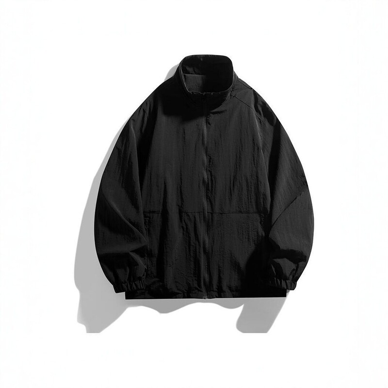 2026 Spring and Autumn New Men's Stand Collar Jacket, Loose Fit, Solid Color, Casual Coat, American Style Trendy Brand, Windproof, Plus Size Top 2026 Spring and Autumn New Men's Stand Collar Jacket, Loose Fit, Solid Color, Casual Coat, American Style Trendy Brand, Windproof, Plus Size Top