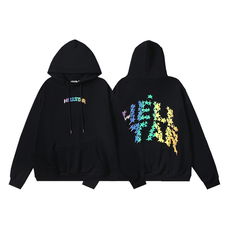 Hellstar ヨーロッパとアメリカのトレンディなブランド、ハイストリート、レトロ、ウォッシュド、ダメージ加工、プリント、ストリート、ルーズフィットのパーカー、男性用と女性用のスウェットシャツ|undefined