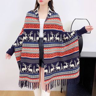 Ethnic style Xizang travel wear cloak coat shawl spring scarf female Yunnan outer wear thickened blanket cloak
