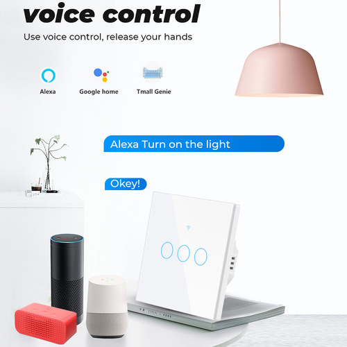 Tuya WIFI RF smart dual control wall touch switch single zero fire universal remote control APP voice timing switch