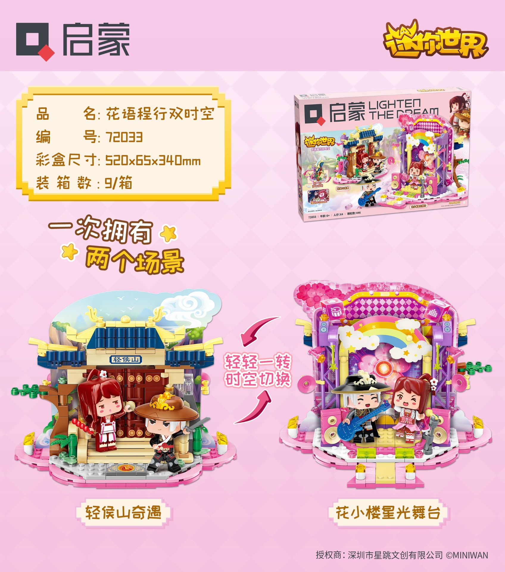 Iluminación niña dulce brillante parque de recreo carruaje princesa montaña rusa rueda de granos pequeños regalos de cumpleaños