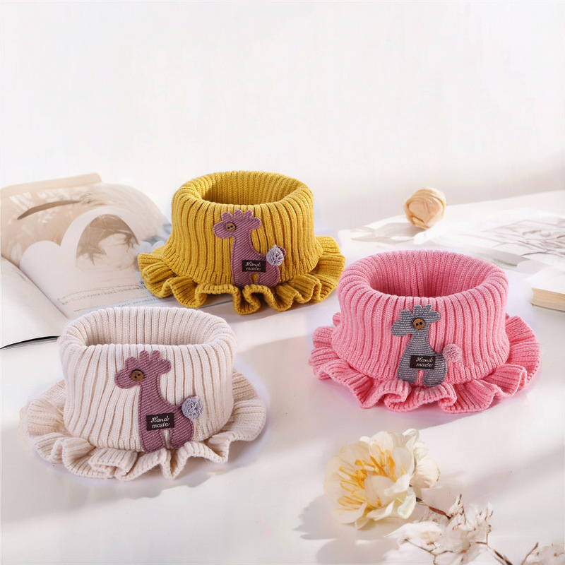 Autumn and Winter Baby Scarf, Winter Warm and Cute Neck Warmer for Girls, Knitted Children's Neck Scarf for Boys, Cross-Border Wholesale