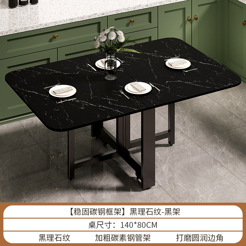 Fábrica directa mesa de comedor plegable doméstica pequeña casa multipropósito mesa plegable móvil sala de estar rectangular comida simple image 13