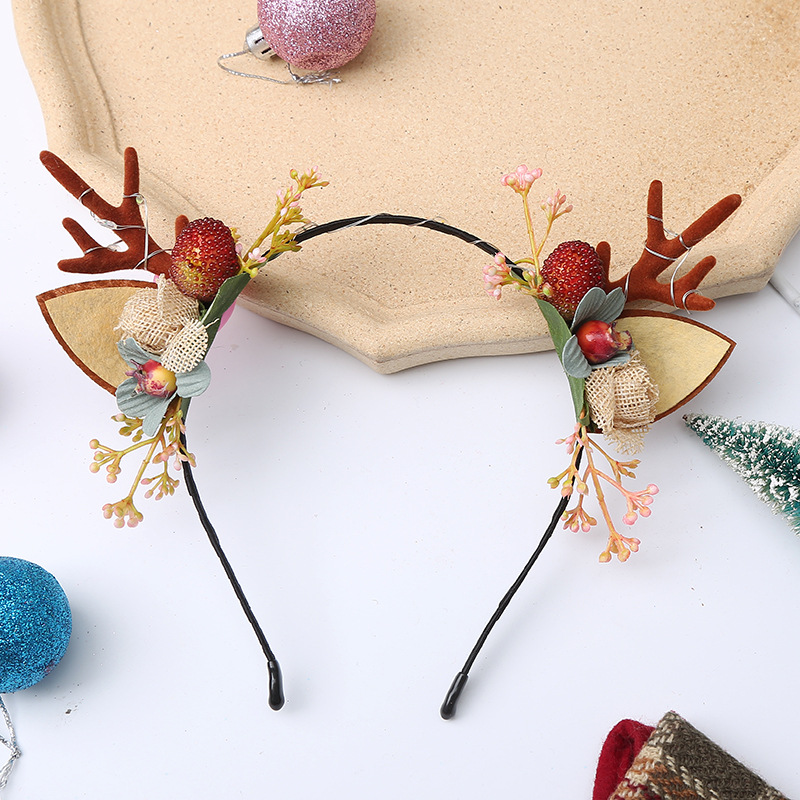 Nueva moda Venta caliente Navidad flocado corbata diadema niños diadema DIY fábrica al por mayor