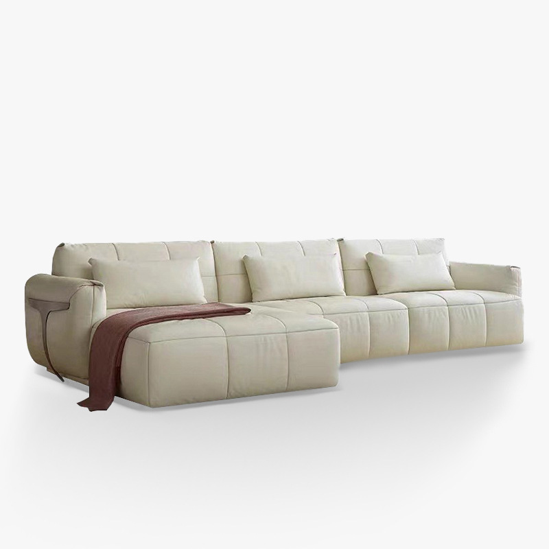 Whale Hunter Sofa, Italian Minimalist Cream Style Luxury Fashion Internet Celebrity Modular Top Grain Leather Designer Fabric Sofa