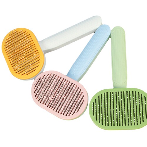 Cat comb cross-border new stainless steel needle one-click automatic hair removal pet comb cleaning supplies cat pet comb