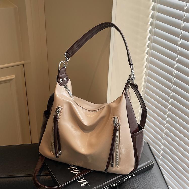 Bolsa Tote Cruzada para Mujer de PU con Cierre de Cremallera para Uso Diario