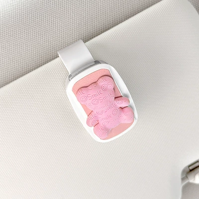 Car Glasses Clip/Bill Clip, Car Glasses Holder Leather Car - glasses-clip-pink-white-pink-trend-bear