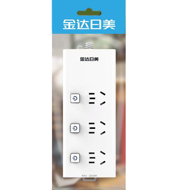 金达日美排插 8331A无线插座3孔位接线板不带线办公家居用品