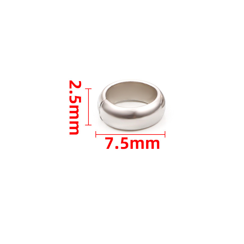 50 PCS/Package 7.5 * 2.5mm Stainless Steel Solid Color Polished Broken Ring display picture 1