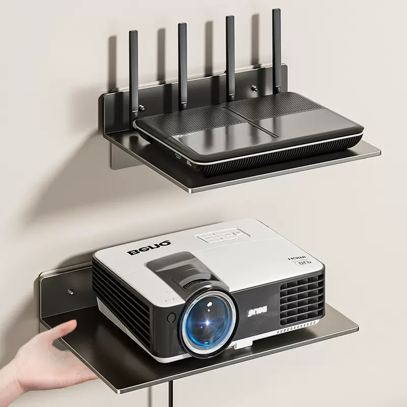 路由器置物架免打孔墙上壁挂电视机顶盒wifi托架挂墙放置架收纳盒