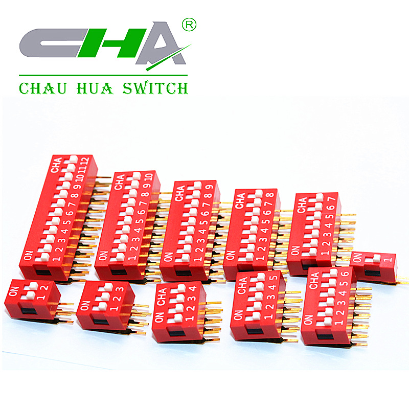 侧插拨码开关 指拨开关 侧拨拨码开关 2.54脚距 1位~12位档位齐全