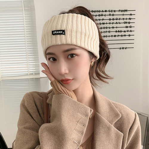 Yáng Chāoyuè style Korean alphabet fashionable wide-width cashmere headband trendy casual outdoor versatile head accessory face-washing headband