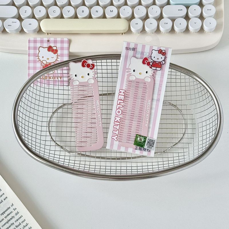 HelloKitty正版三丽鸥便携小梳子金属美发梳ins卡通迷你顺发梳子|undefined
