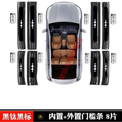 25 models of Fangchengbao Titanium Şüşə kənarı xromları/moldingləri - equation-leopard-titanium-7-black-titanium-black-label-8-pieces-of-built-in-external-threshold-strips