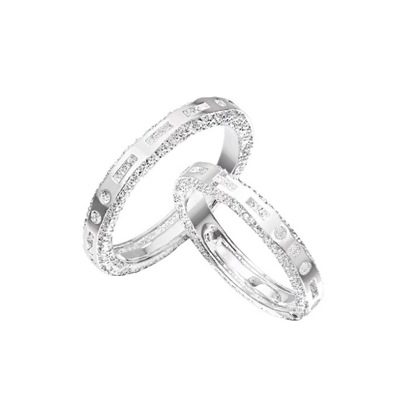 Anelli in argento puro 999 con codice Morse LOVE per uomo e donna, semplici anelli a fascia, anelli aperti leggeri e di alta qualità_voghion.com