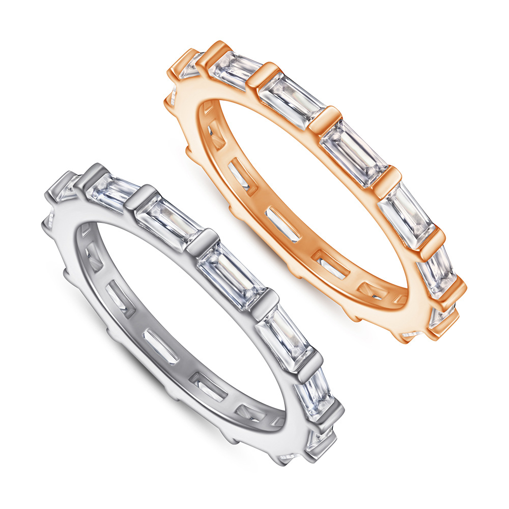 3g Weight Zircon Inlay Material 925 Sterling Silver Zircon Geometric Rings 925 Sterling Silver Rings