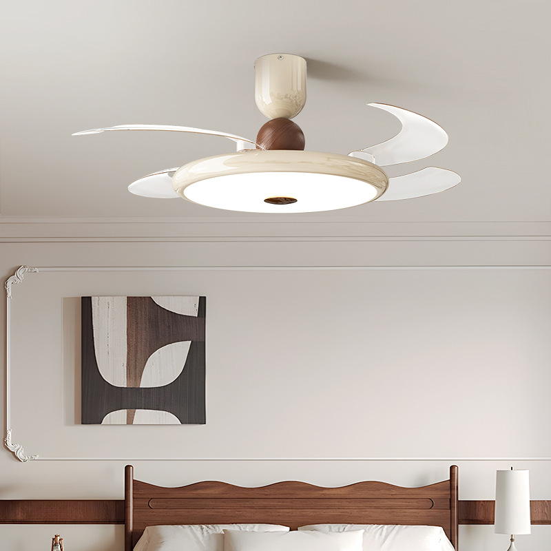 Ventilador invisible lámpara de restaurante 2026 nuevo viento crema silencioso ventilador de techo dormitorio luz de techo 710L