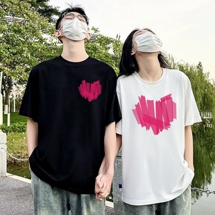 Summer Pure Cotton Short-Sleeved T-Shirts for Couples, Lazy Loose Niche Design Tops for Men and Women, Student Trendy Brand Class Uniforms