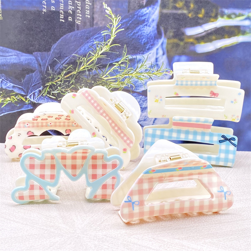 Horquilla de ácido acético de alta calidad para mujer, medio atado en la parte posterior de la cabeza, clip de agarre pequeño, horquilla de temperamento retro, clip de tiburón pequeño, tocado